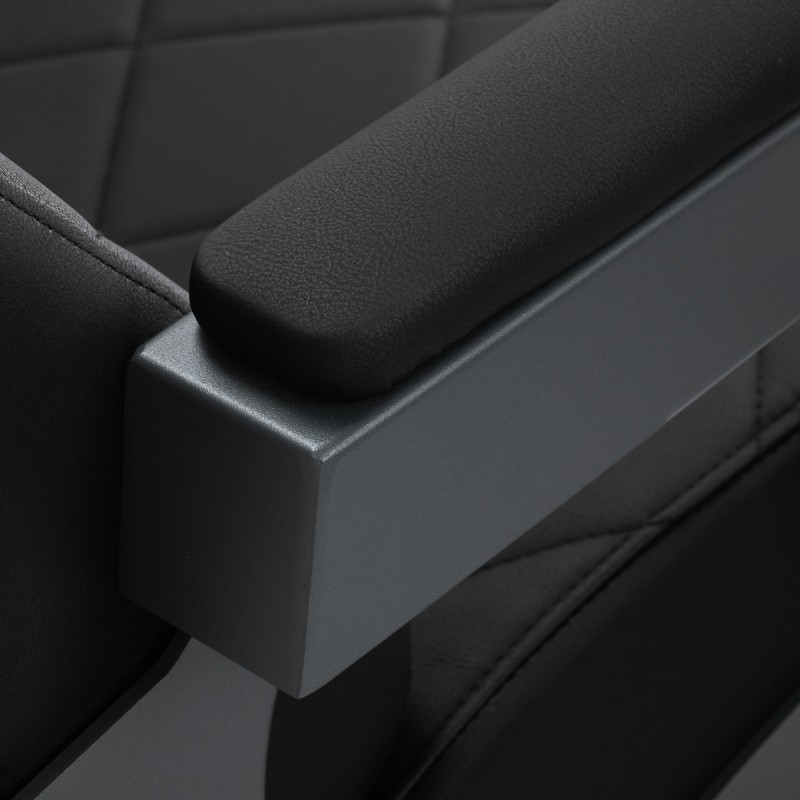 Gabbiano Fotel barberski Bruno czarny z grafitową ramą