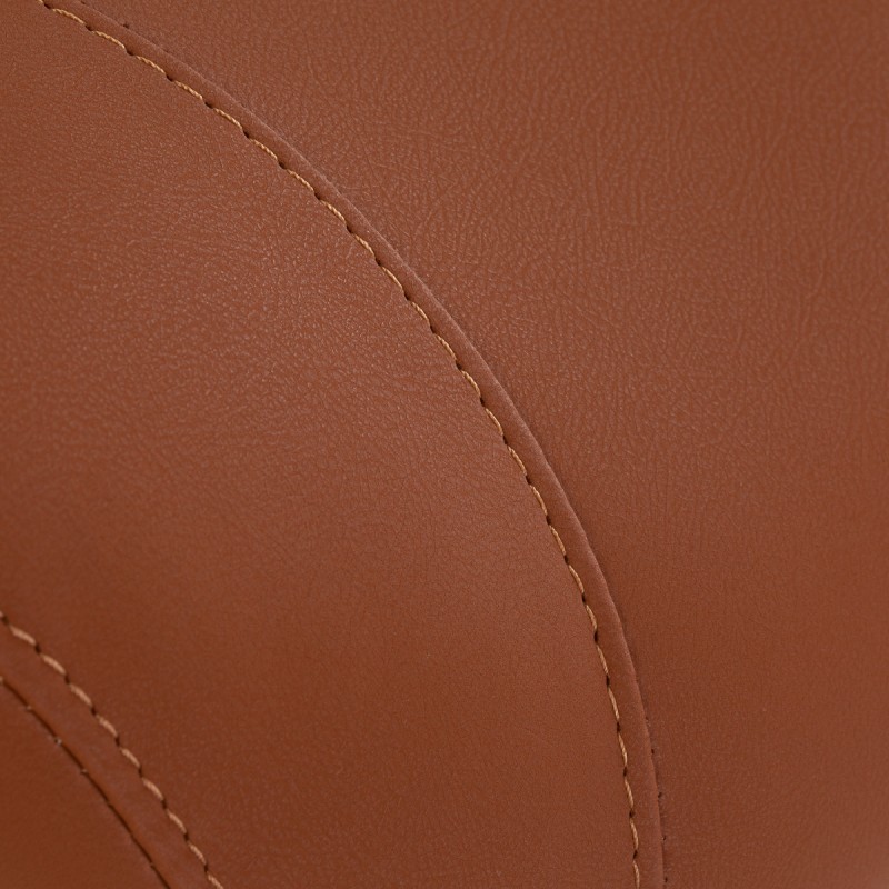 Brown salon stool chrome base