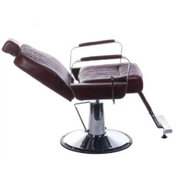 Brown leather barber chair