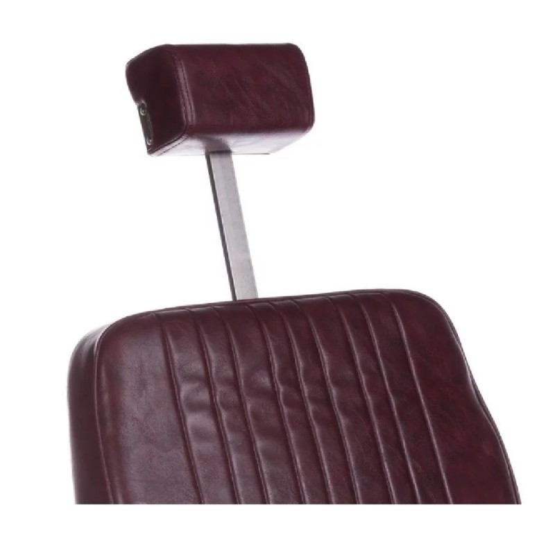 Brown leather barber chair footrest