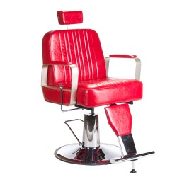 Red barber chair with headrest
