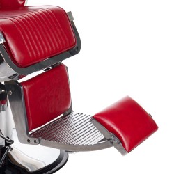 Red upholstered barber chair