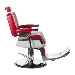 Red upholstered barber chair