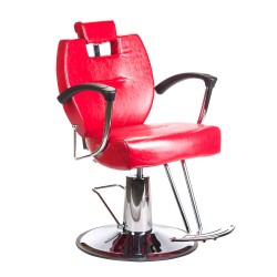 Red barber chair chrome base