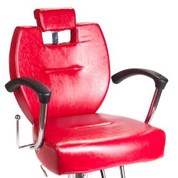 Red barber chair chrome base