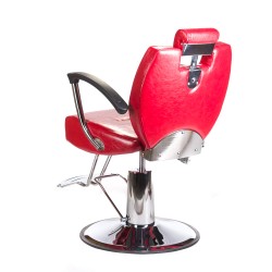 Red barber chair chrome base