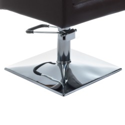 Cream upholstered barber chair