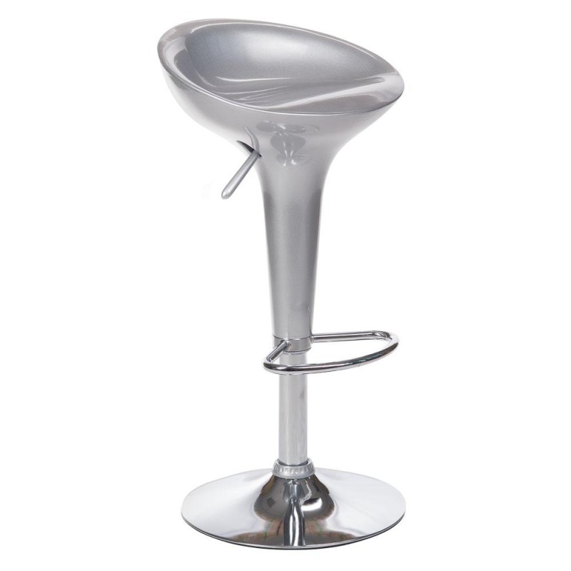 Silver bar stool pedestal base