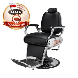 Black barber chair chrome base