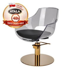 Fotel Fryzjerski GHOST  Złota Okrągła Podstawa  Ayala 48h krzesło fryzjerskie EVERSUN