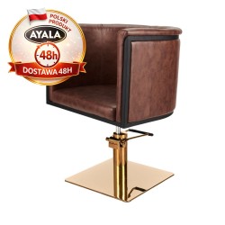 Fotel Fryzjerski GIO  Srebrna Kwadratowa Podstawa  Ayala 48h krzesło fryzjerskie EVERSUN