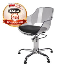Fotel Fryzjerski GHOST  Srebrna Pięcioramienna Podstawa  Ayala 48h krzesło fryzjerskie EVERSUN