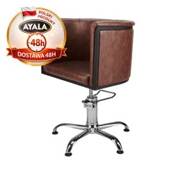 Fotel Fryzjerski GIO  Srebrna Pięcioramienna Podstawa  Ayala 48h krzesło fryzjerskie EVERSUN