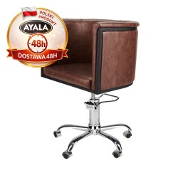 Fotel Fryzjerski GIO  Srebrna Pięcioramienna Podstawa  Ayala 48h krzesło fryzjerskie EVERSUN