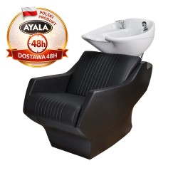 Czarna Myjnia Fryzjerska TECHNO P - Biała Misa - Ayala 48h myjka fryzjerska EVERSUN