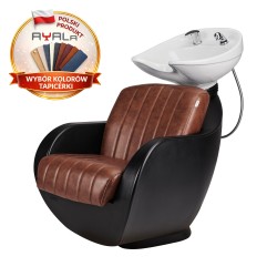 Myjnia Fryzjerska Thomas P - Brązowa - Przeszycia - Misa Biała - Ayala 48hMMyjnia Fryzjerska Thomas P - Brązowa - Przeszycia - M