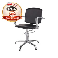 Fotel Fryzjerski Pako  Czarny  Podstawa Pięcioramienna  Ayala 48h krzesło fryzjerskie EVERSUN