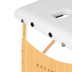 Stół składany do masażu drewniany Balance Lux 2 segmentowy 190x70 biały