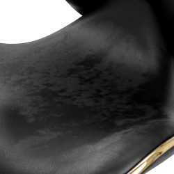 Black cosmetic stool chrome base