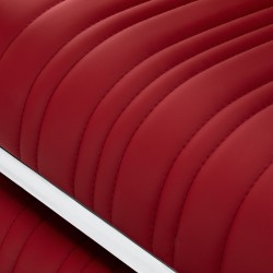 Czerwony fotel barberski Studio Line