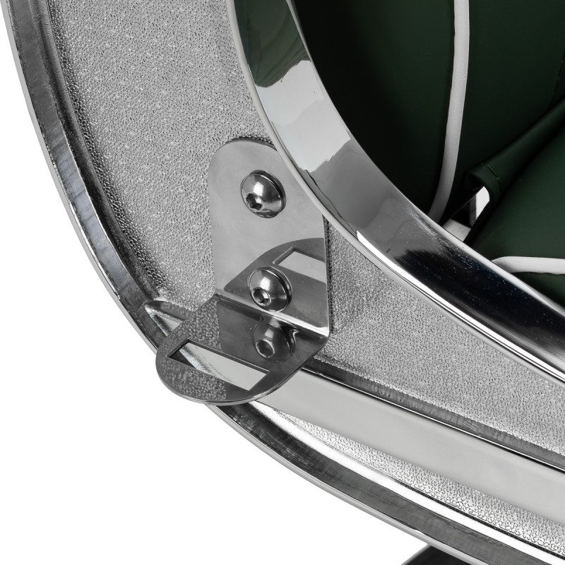 Gabbiano fotel barberski Visionerio zielony chrom rama