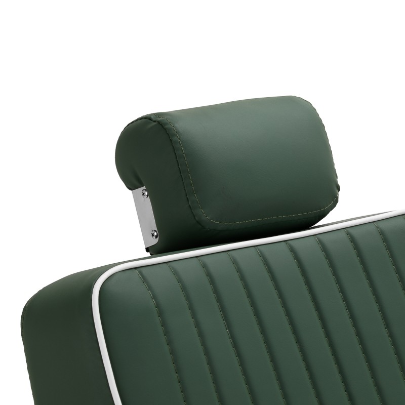 Gabbiano fotel barberski Visionerio zielony chrom rama