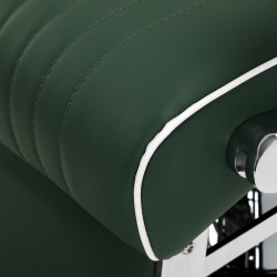 Gabbiano fotel barberski Visionerio zielony chrom rama
