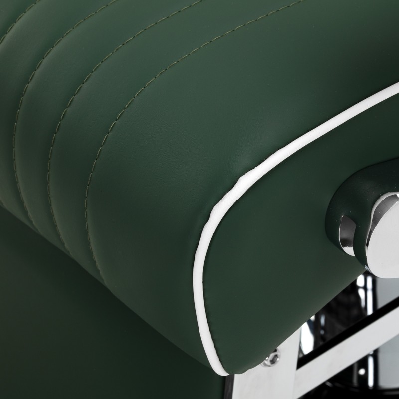 Gabbiano fotel barberski Visionerio zielony chrom rama