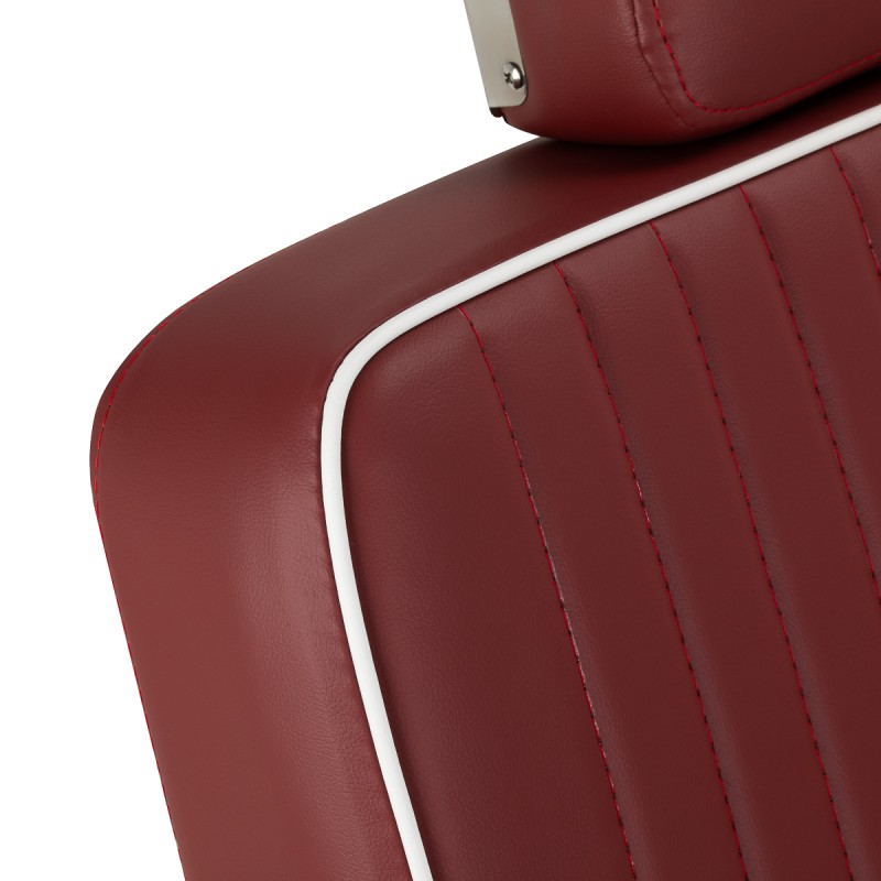 Gabbiano fotel barberski Visionerio czerwony chrom rama