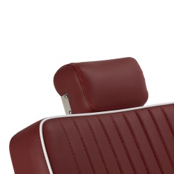 Gabbiano fotel barberski Visionerio czerwony chrom rama