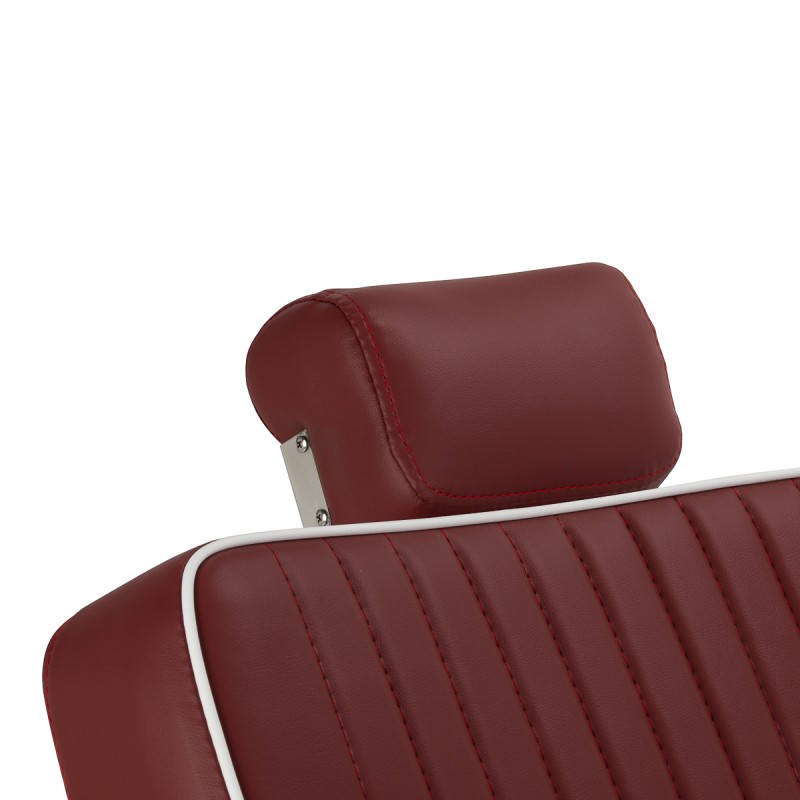 Gabbiano fotel barberski Visionerio czerwony chrom rama