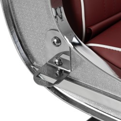 Red barber chair chrome accents
