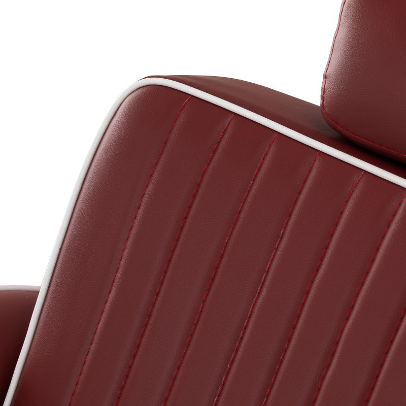 Gabbiano fotel barberski Visionerio czerwony chrom rama