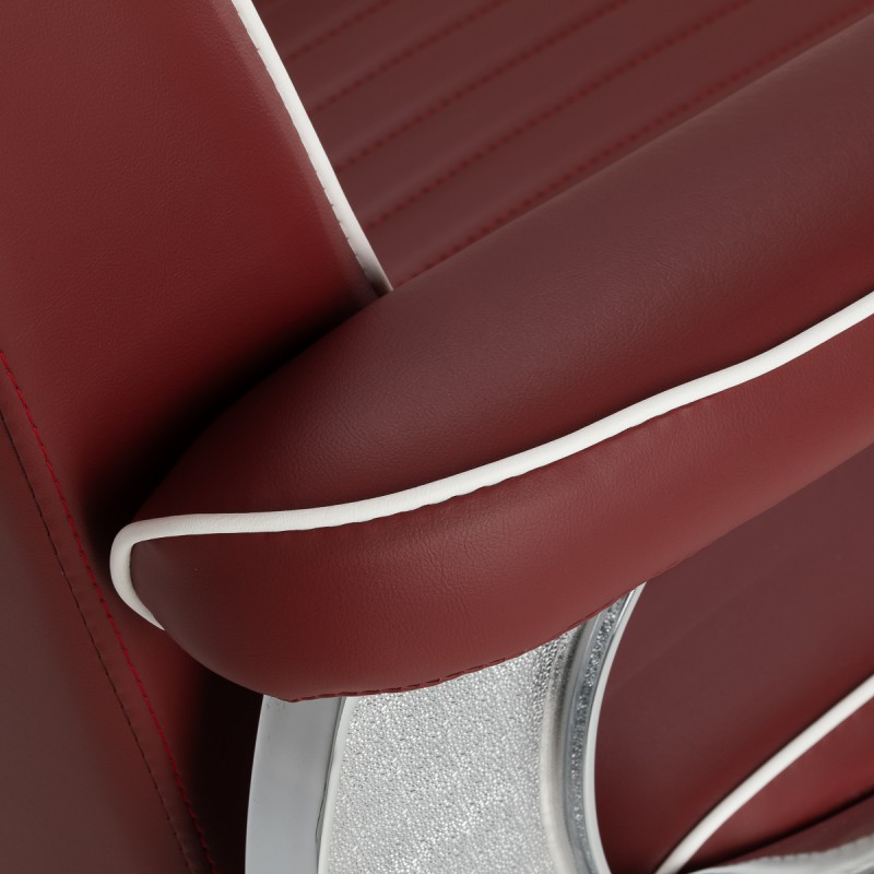 Gabbiano fotel barberski Visionerio czerwony chrom rama