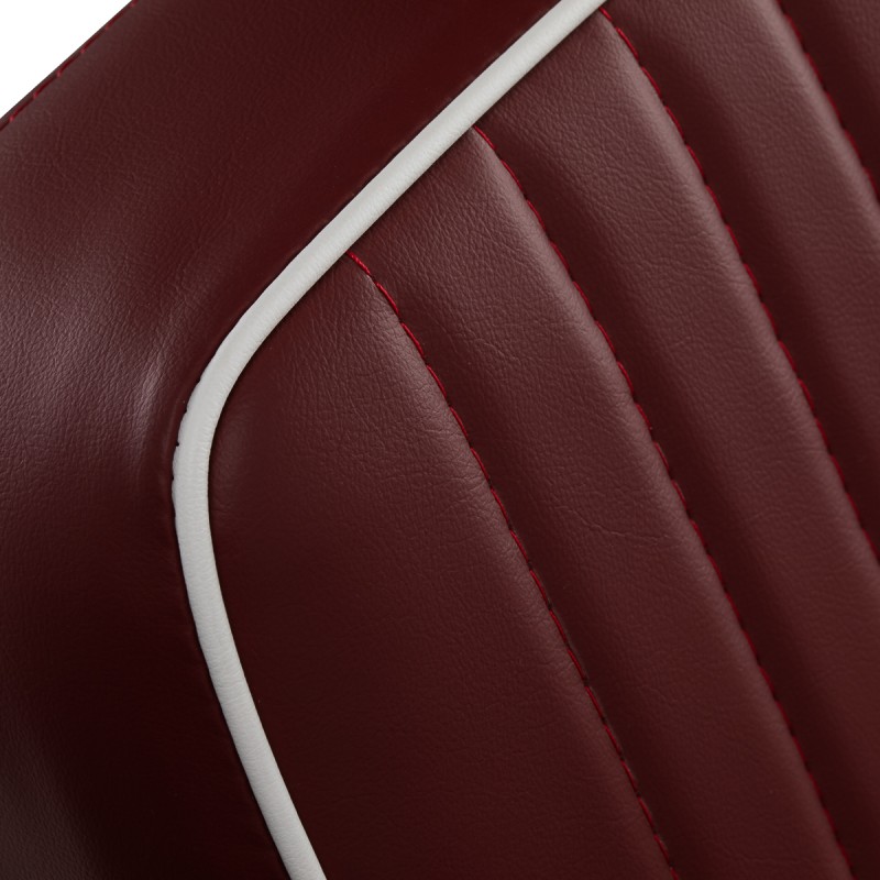 Czerwony fotel barberski chromowany