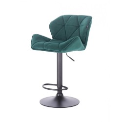 PETYR - butelkowa zieleń welur hoker manicure z podnóżkiem, czarna wysoka podstawa