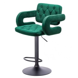 SURF - hoker kosmetyczny z oparciem pikowanie zieleń butelkowa 