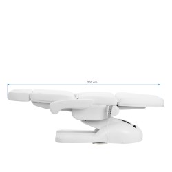 Fotel kosmetyczny elektr. Azzurro Lux 3m biały