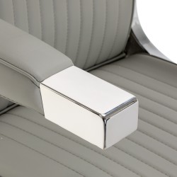 Gabbiano fotel barberski Visionerio szary chrom rama