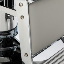 Gabbiano fotel barberski Visionerio szary chrom rama