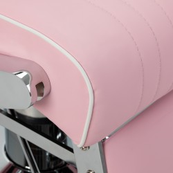 Gabbiano fotel barberski Visionerio różowy chrom rama