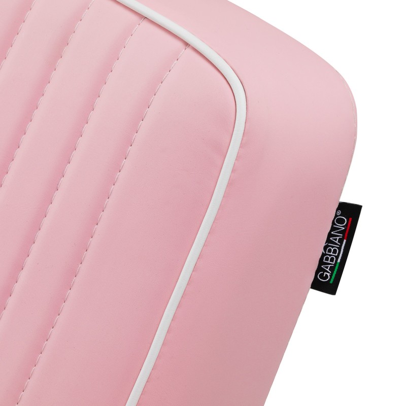 Różowy barberski fotel Ragusa chrom