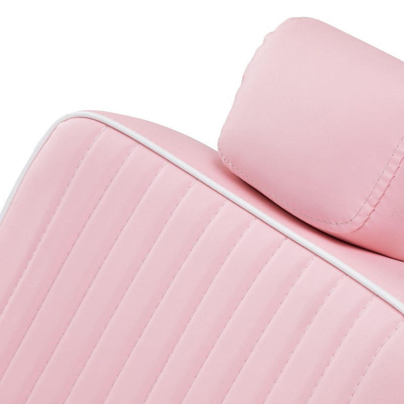 Gabbiano fotel barberski Visionerio różowy chrom rama