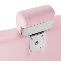 Różowy chrom fotel barberski