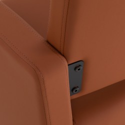 Brązowy skórzany fotel fryzjerski Trento