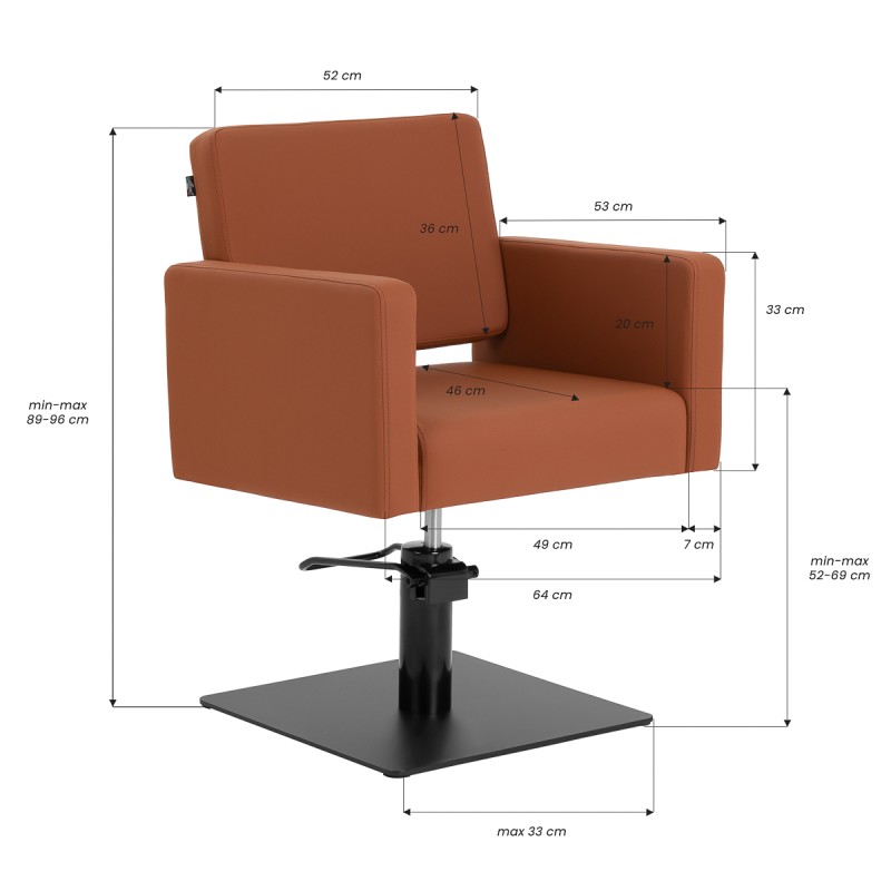 Gabbiano fotel fryzjerski Vitoria brązowy
