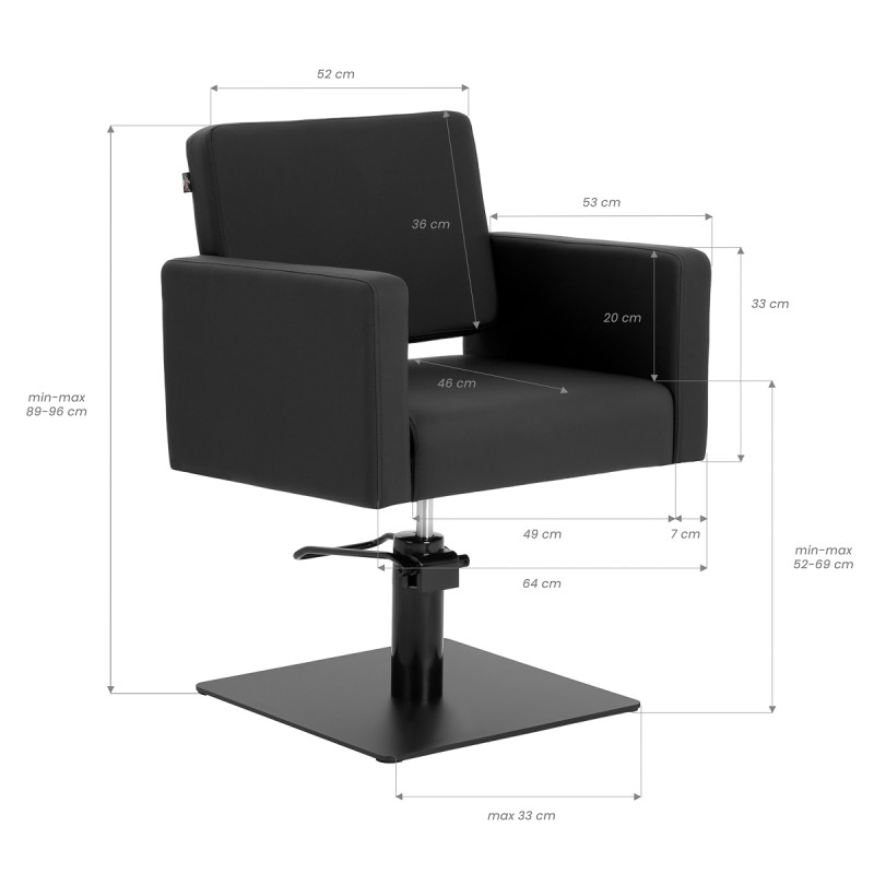 Gabbiano fotel fryzjerski Vitoria czarny