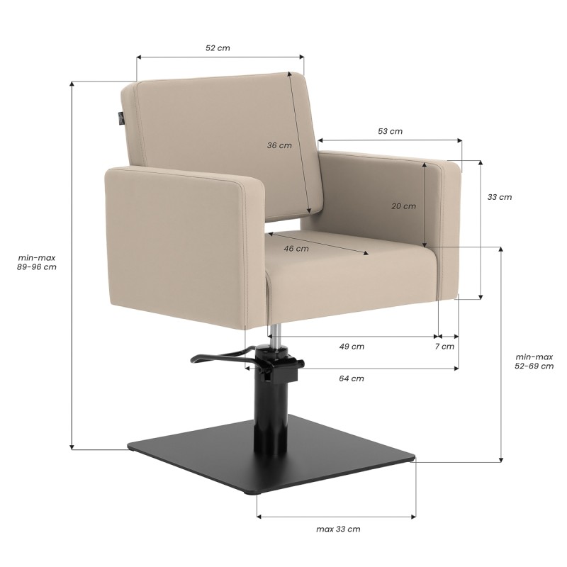 Gabbiano fotel fryzjerski Vitoria szarobeżowy