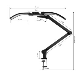 Lampa zabiegowa do manicure Glow L05 łuk do blatu czarna