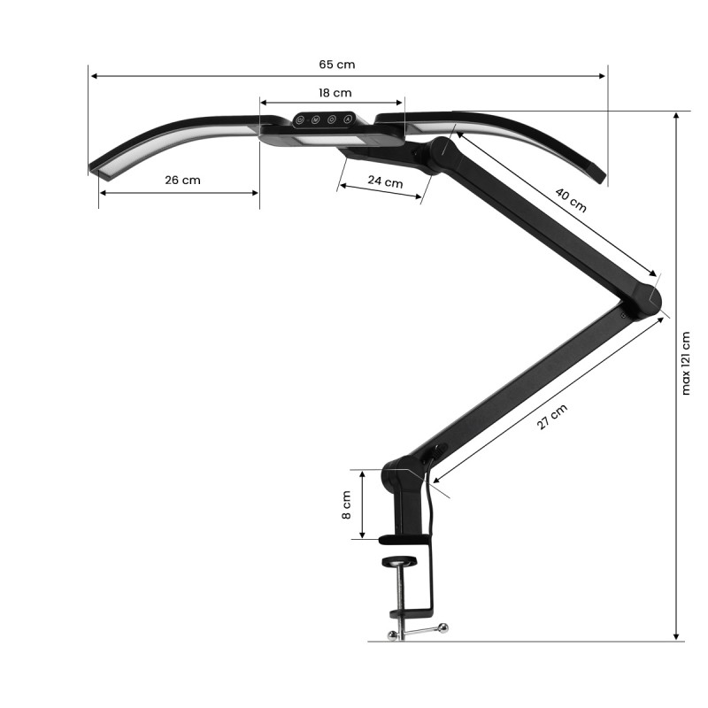 Lampa zabiegowa do manicure Glow L05 łuk do blatu czarna